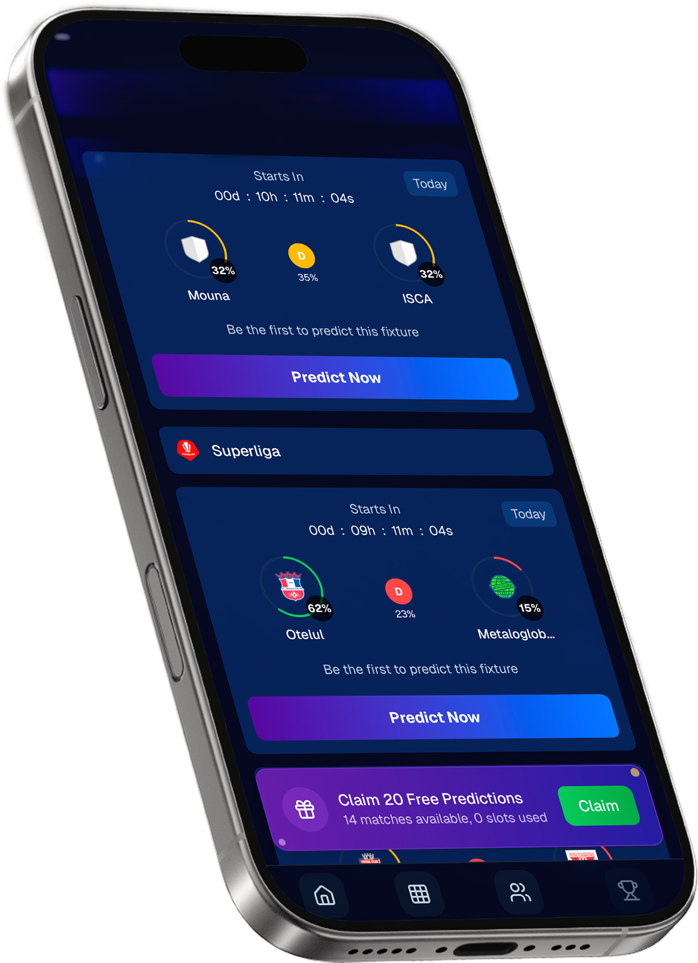 Scoreline game interface view 1