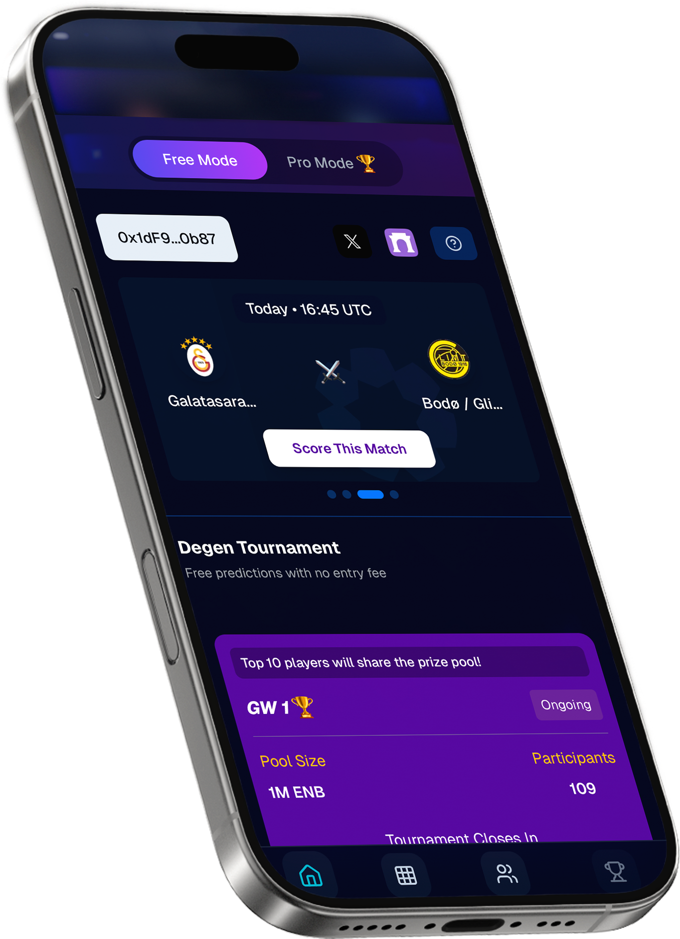 Scoreline game interface view 2