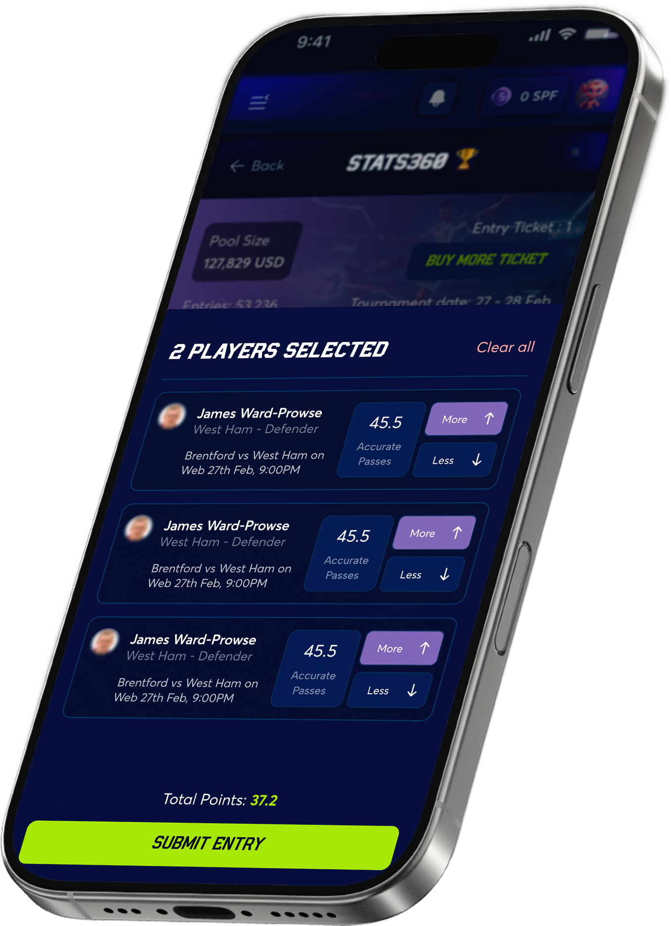 Stats360 game interface view 2